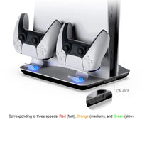 Vertical Stand with Controller Charging Dock Station for PlayStation 5