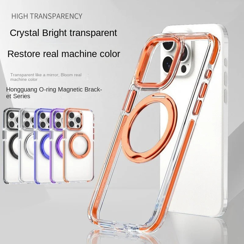 Magnetic Ring Holder Wireless Charging Shockproof Case for iPhone 15 Series