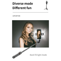 Upgraded Extended Foldable Wireless Bluetooth Selfie Stick Tripod with Remote Shutter and Fill Light