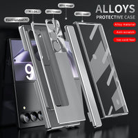 Hinge Magnetic Armor Plating 360 Full Protector Case with Kickstand for Samsung Galaxy Z Fold 6