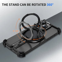 Rimless Metal MagSafe Case with 360° Rotating Ring Bracket for iPhone 15 Series