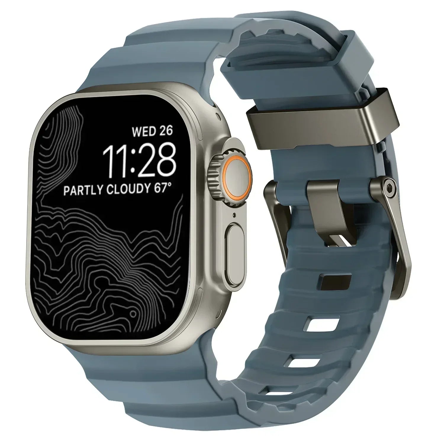 Premium Sport Silicone Strap with Metal Buckle for Apple Watch