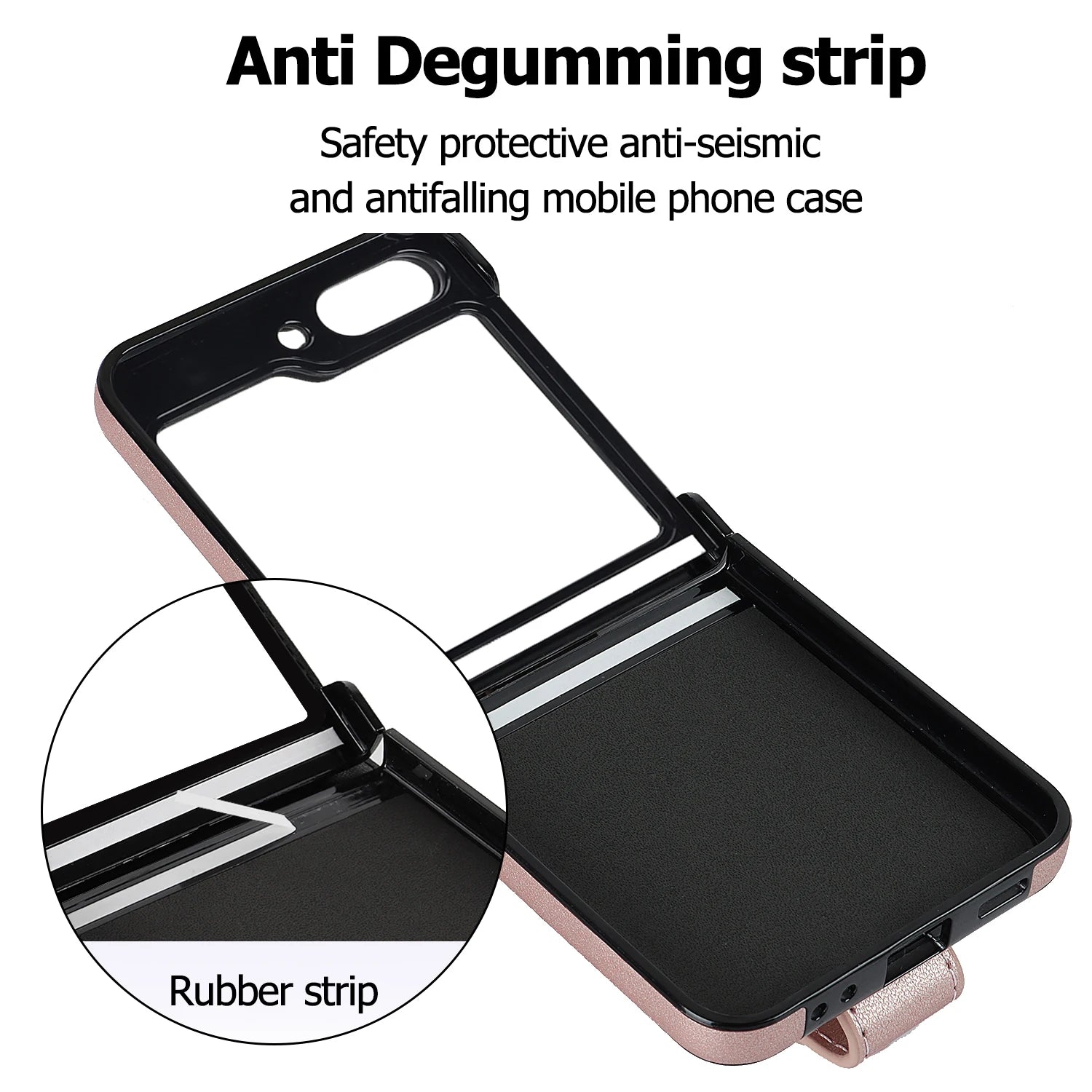 Elegant Leather Wrist Strap Phone Case for Samsung Galaxy Z Flip 6