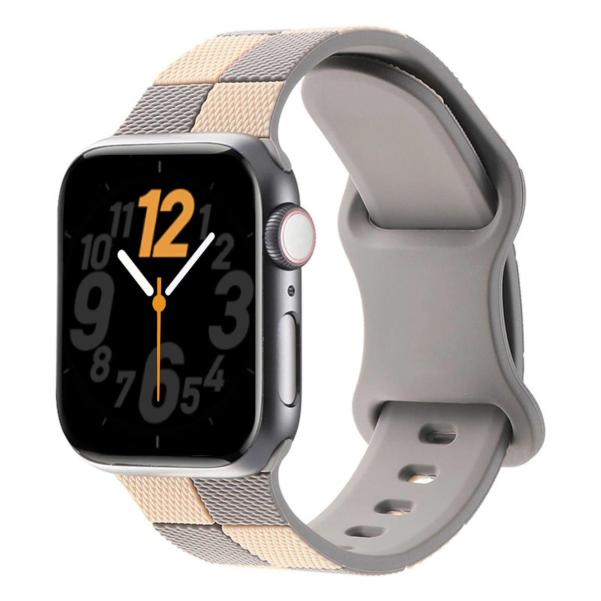 Checkered Two-Color Silicone Strap for Apple Watch