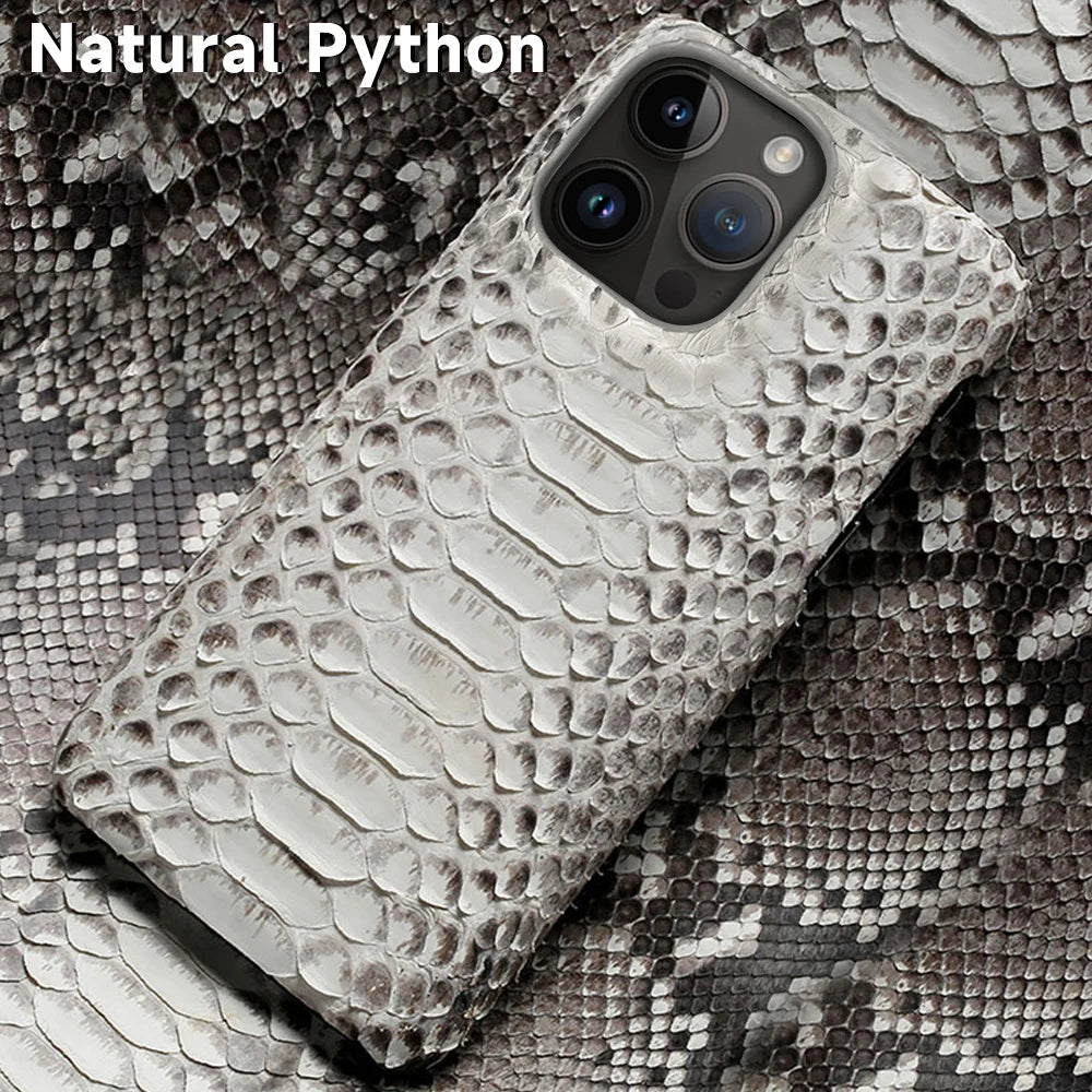 100% Genuine Python Leather Phone Case for iPhone 16 Series