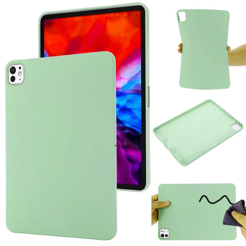 Soft Premium Liquid Silicone Ultra Thin Case with Flocking Interior for iPad Pro (2024)