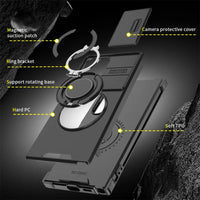 Rotating Stand Lens Push Window Magnetic Phone Case for Samsung Galaxy S23 Series – Versatile Protection and Functionality