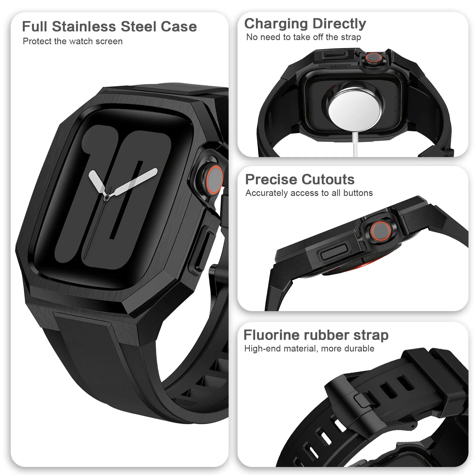 Luxury Designer Metal Case with Band for Apple Watch