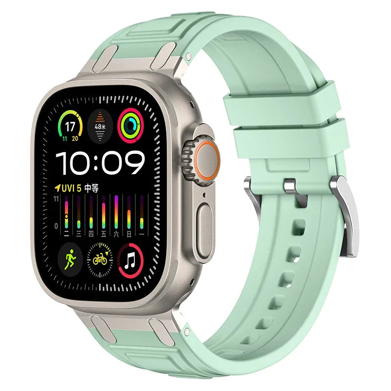 Silicone and Metal Hybrid Strap for Apple Watch Ultra