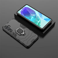 Armor Silicone PC Finger Ring Stand Shockproof Phone Protector Case for Samsung Galaxy M55