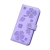 Four Leaf Clover Embossed Wallet Magnetic Leather Case for Samsung Galaxy S23 Series