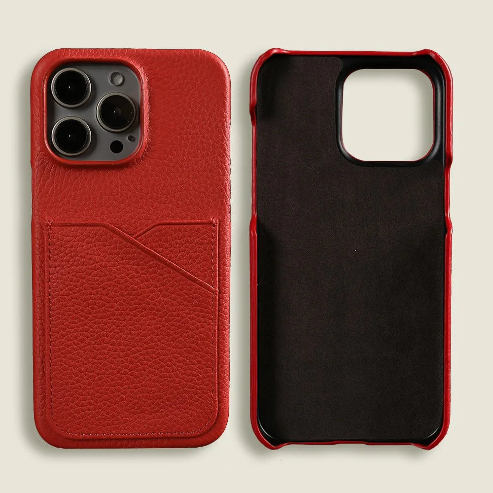 Genuine Leather Case with Card Slots iPhone 15 Series