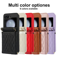 Crossbody Cards Slot Wallet Leather Case For Samsung Galaxy Z Flip 5