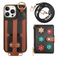 Versatile Ring Crossbody Lanyard Leather Case for iPhone 16 Series