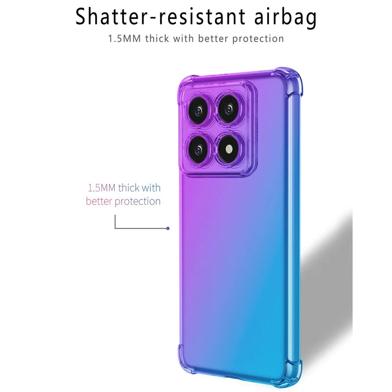 Shockproof Gradient TPU Clear Case for Xiaomi 14T Series