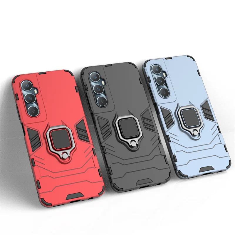 Shockproof Hard PC Case with Finger Ring Stand Holder for Realme C65