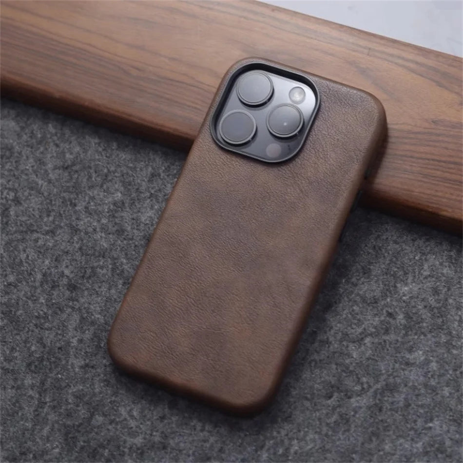 Luxury Leather MagSafe Case for iPhone 16 Series