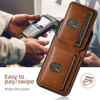 Shockproof Leather Wallet Case with Card Slots for iPhone 16 Series