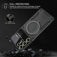 Armor Shockproof Phone Case with Camera Lens Film Protection and Ring Holder for Samsung Galaxy S24 Series