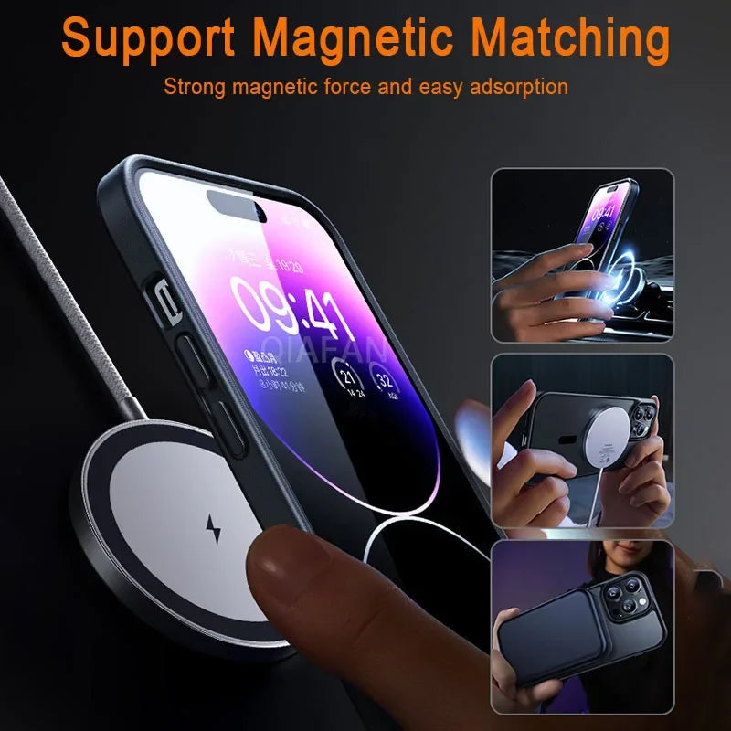 Luxury Matte Magnetic MagSafe Wireless Charging Case for iPhone 15 Series