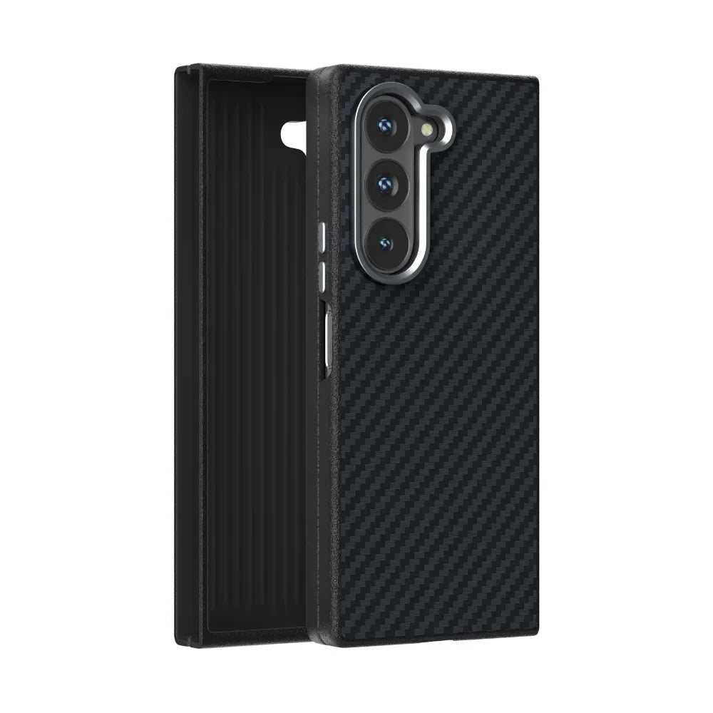 Samsung Galaxy Z Fold 6 Carbon Fiber Leather Magnetic Case