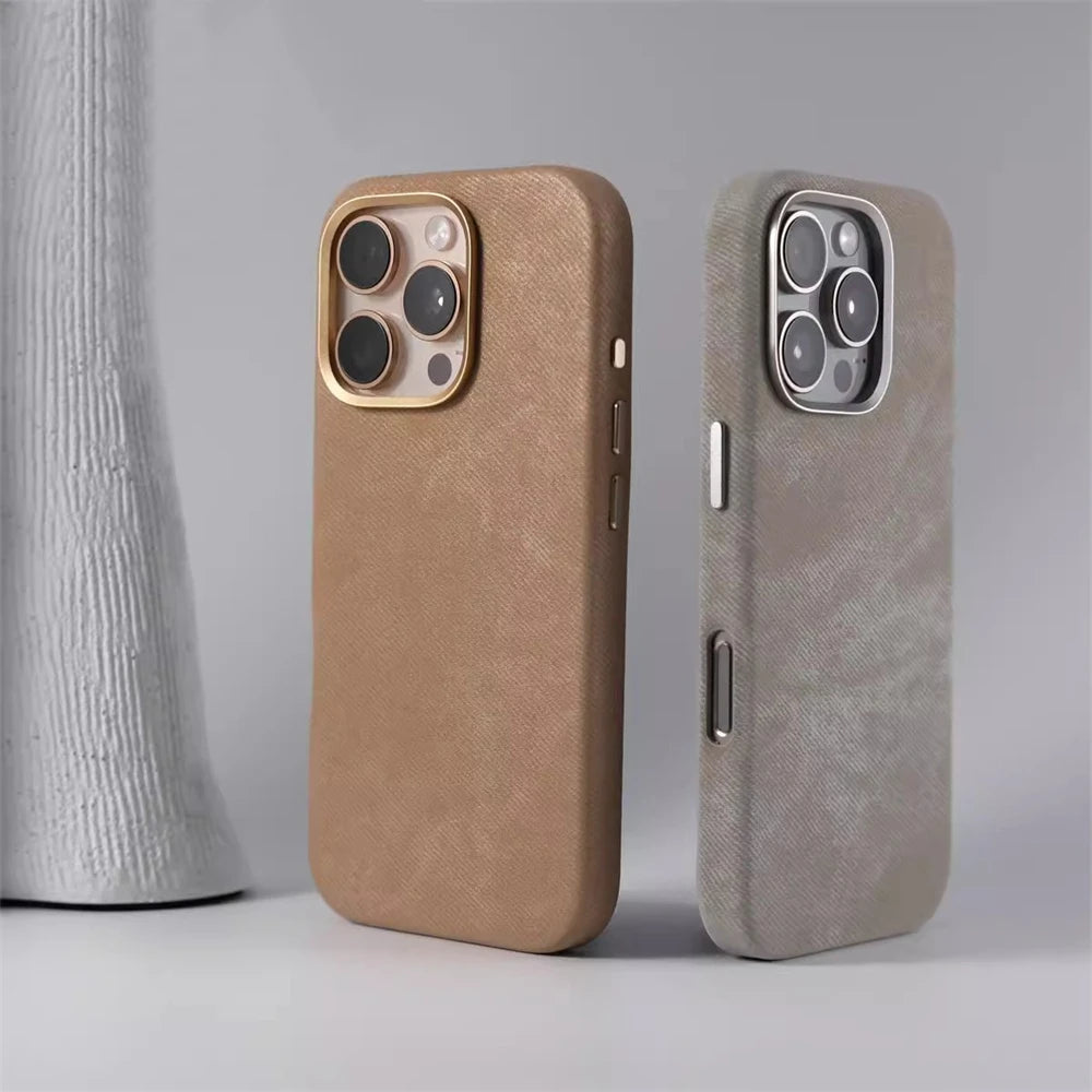 Leather MagSafe Case with Lens Protection for iPhone 16