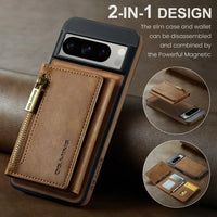 2-in-1 Detachable Magnetic Leather Case & Zipper Wallet for Google Pixel 8