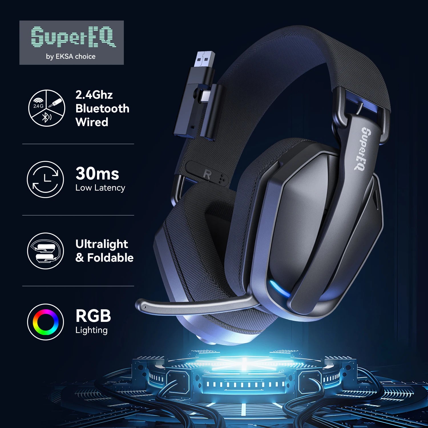 EKSA SuperEQ G19BT Wireless Gaming Headset