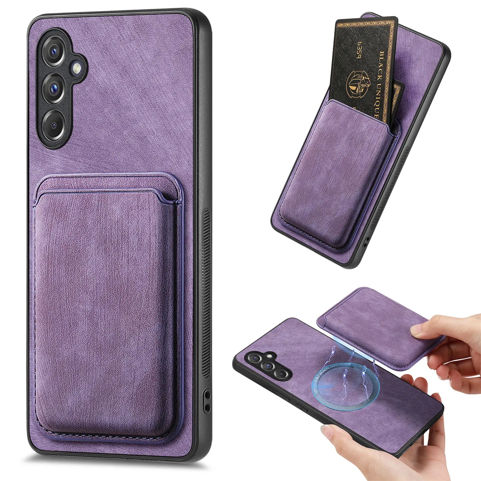 2-in-1 Magnetic Card Holder Detachable Vintage Leather Case for Samsung Galaxy A25