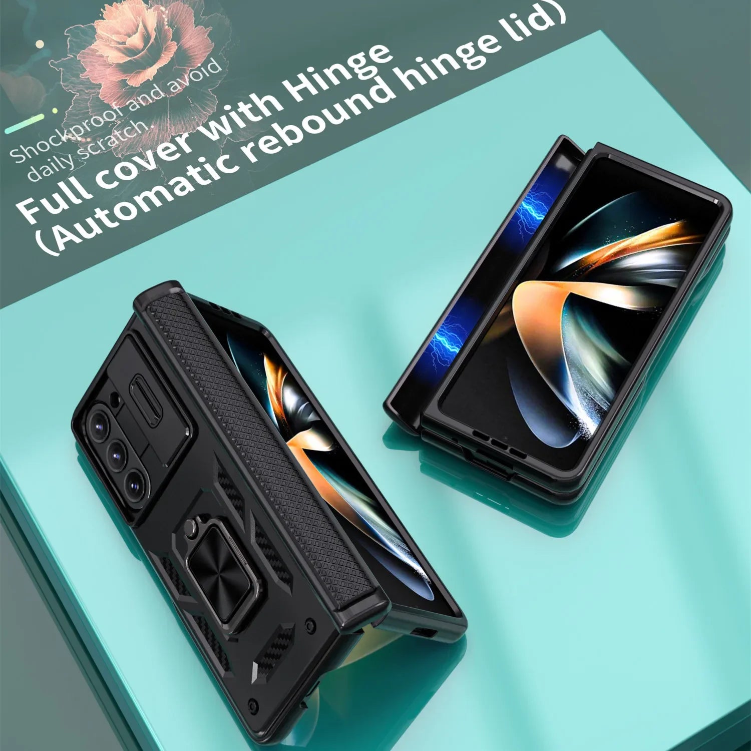 Shockproof Magnetic Ring Folding Phone Case for Samsung Galaxy Z Fold 5