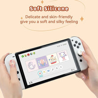 Cute Bichon Frise Thumb Grip Caps for Nintendo Switch