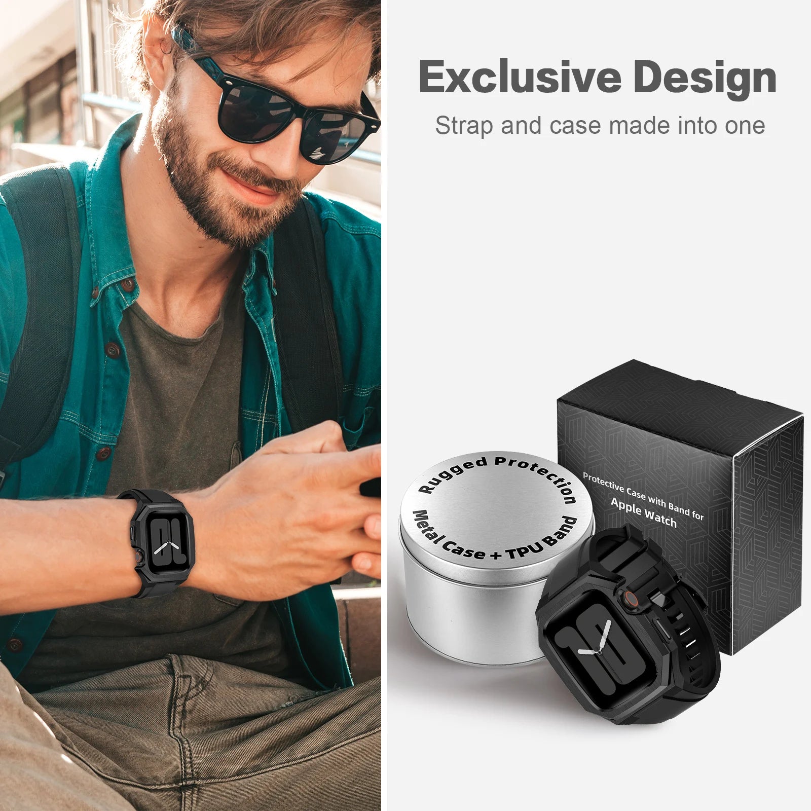 Luxury Designer Metal Case with Band for Apple Watch