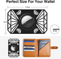 Diamond Pattern Wallet Card Holder for AirTag – Sleek, Secure, and Stylish