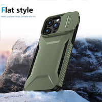 Shockproof Armor Case with Slide Camera Lens Protection for iPhone 15 Series