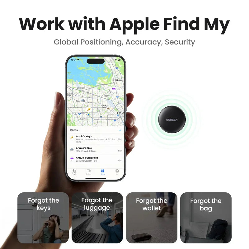 UGREEN Security SmartTrack Bluetooth Tracker for Apple Find My