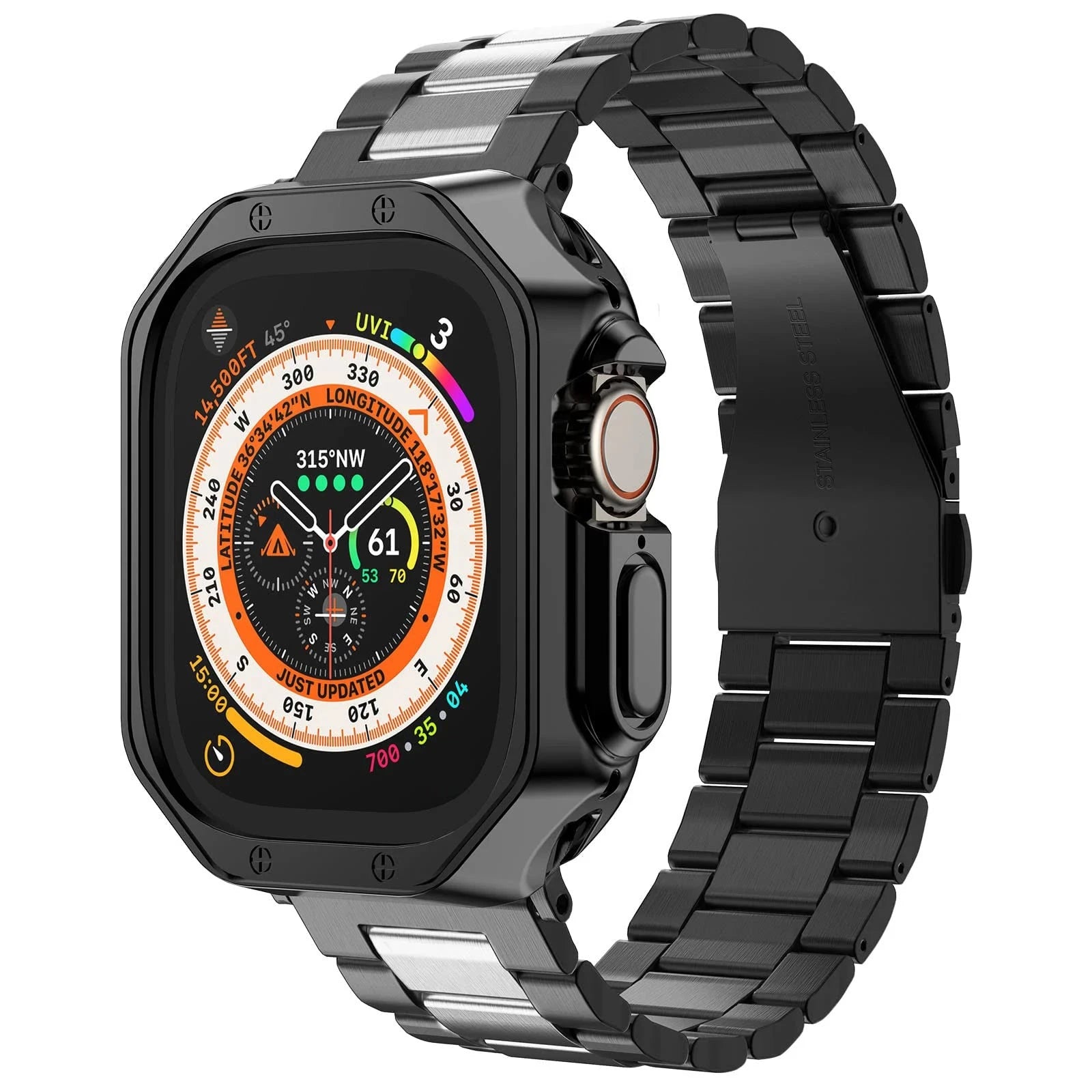 Protective TPU Case and Metal Bracelet Strap for Apple Watch