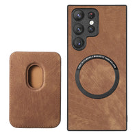 2-in-1 Magnetic Detachable Vintage Leather Case with Card Bag for Samsung Galaxy S24 Ultra