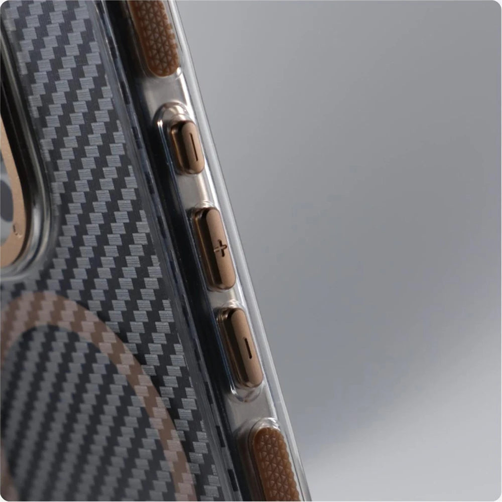 Carbon Fiber Pattern Shockproof MagSafe Bumper Case for iPhone 15 Series