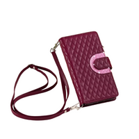 Zipper Wallet Flip Leather Phone Case with Long Lanyard for iPhone 15 Series