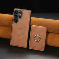 2-in-1 Leather Wallet Case with Detachable Card Holder for Samsung Galaxy S25 Series