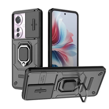 Shockproof PC+TPU Armor Case with Slide Camera Lens Protection Ring for OPPO Reno 11F