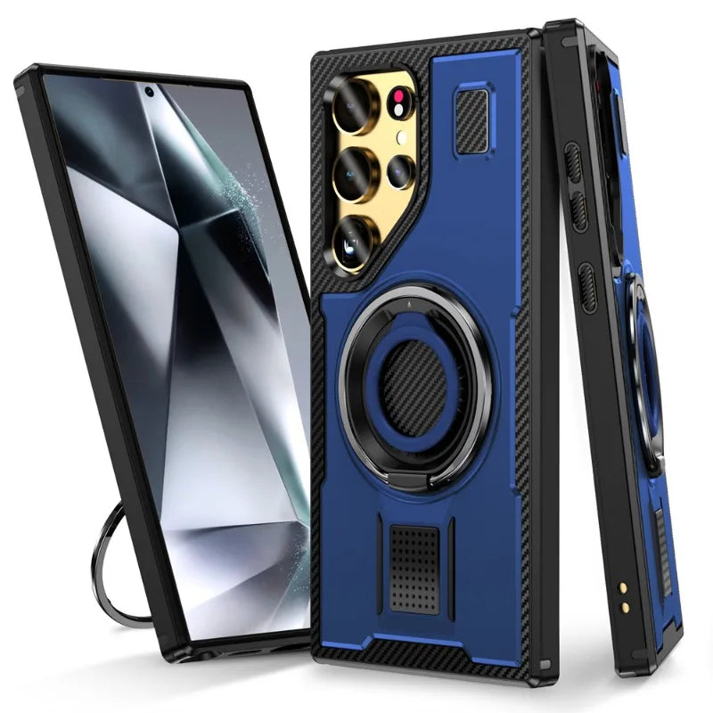 Armor Case with Rotatable Metal Stand for Samsung Galaxy S24 Series