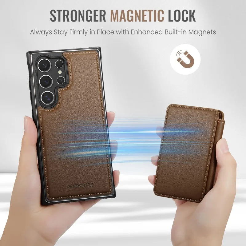 Detachable Magnetic Leather Wallet Phone Case for Samsung Galaxy S23 Series