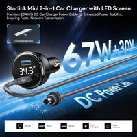 EDUP 100W 2-in-1 Car Charger with Led Screen for Starlink Mini