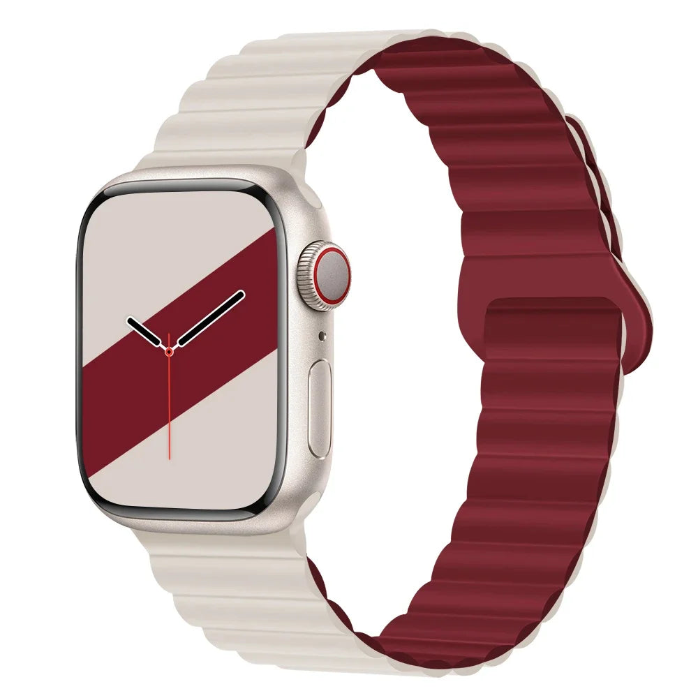 Lightweight Silicone Band with Magnetic Buckle for Apple Watch