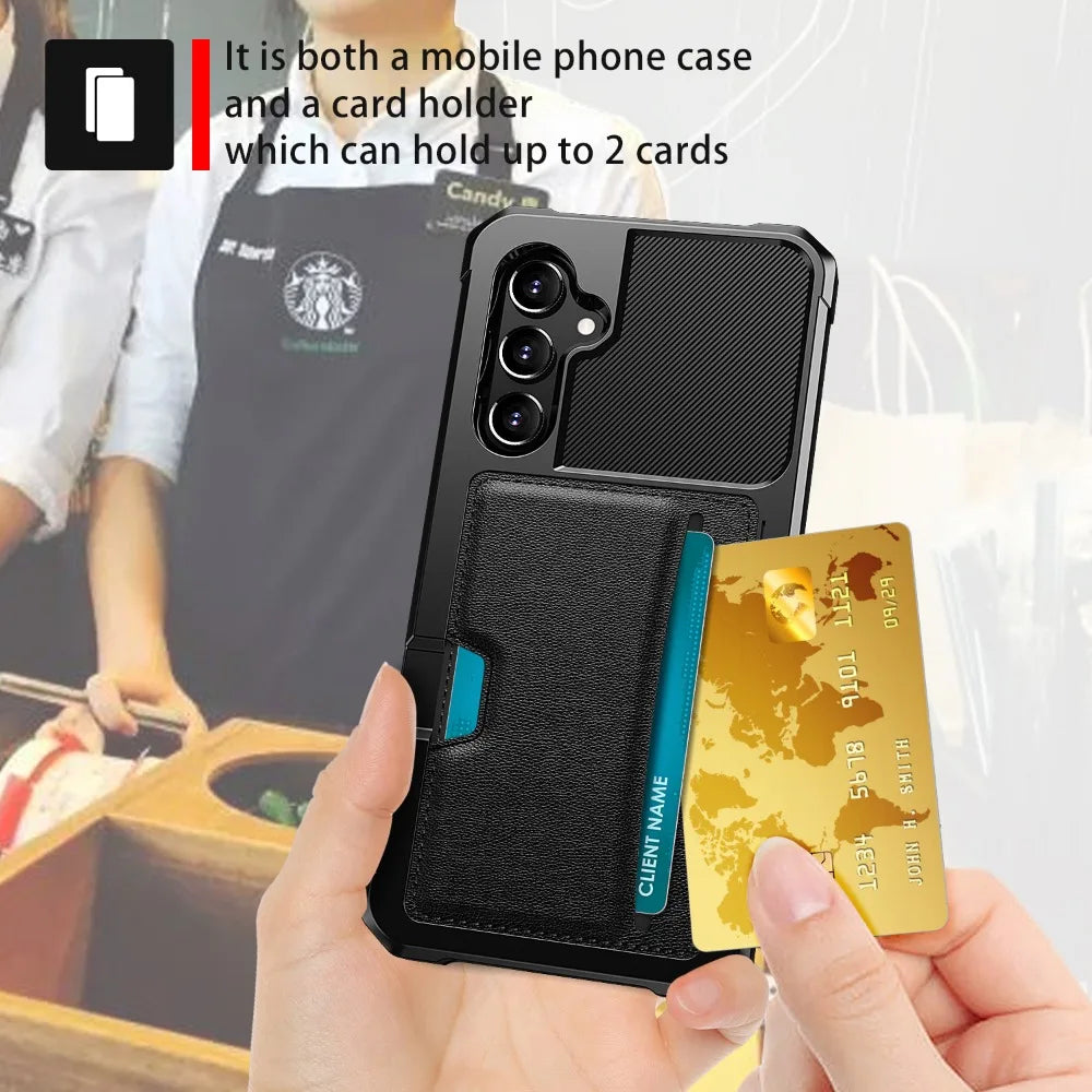 Armour Phone Case with Card Slots Holder for Samsung Galaxy S23 Series