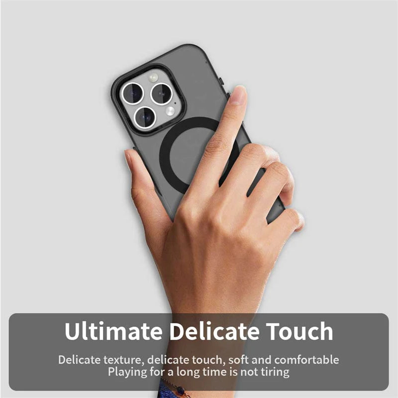 Slim Frosted Silicone MagSafe Case for iPhone 16 Series