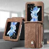 Luxury Zipper Card Wallet Case for Samsung Galaxy Z Flip 6 - Elegant Protection & Storage