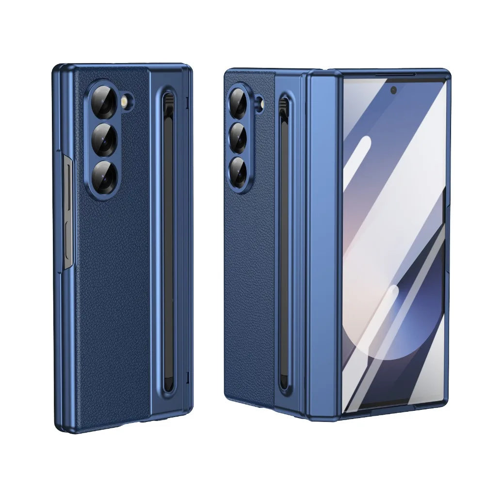 Leather Shockproof Phone Case with Pen Slot for Samsung Galaxy Z Fold 6