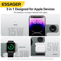 Essager 3-in-1 15W Magnetic Wireless Desktop Charger – Fast, Convenient Charging